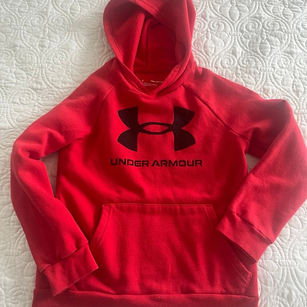 Under Armour boys youth small red hoodie sweatshirt